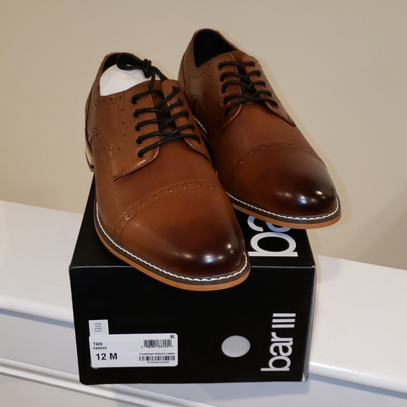 Bar III Men's Parker Leather Cap-Toe Brogues 12 - Picture 5 of 7
